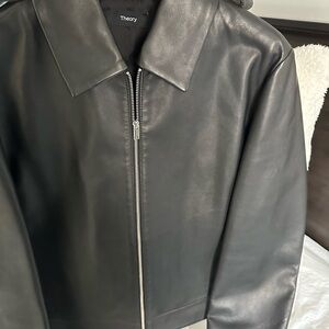 Theory Women's Classic Black Leather Jacket